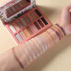 Vegan Eyeshadow Palette High Pigmented Brown Eyeshadow Palette Easy to Blend Color Fusion 16 Shades Metallic and Shimmer Nude Eyeshadow Palette Long Lasting Sweatproof and Waterproof