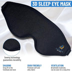 3D Sleep Mask for Men Women | 100% Blackout, Zero Eye Pressure, Breathable Material | Comfortable Night Blindfold for Sleeping, Travel and Meditation (Black)