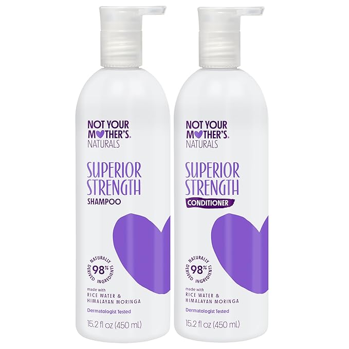 Not Your Mother's Naturals Superior Strength Shampoo & Conditioner Set - 15.2 fl oz - Sulfate-Free Hair Products - Rice Water & Himalayan Moringa