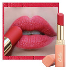 Oulac Pinky Red Creamy Matte Lipstick, Soft Satin Finish Lipsticks for Women with Moisturising Formula, Rich Color, Highly Pigmented Enriched with Rose Oil, Vegan & Cruelty-Free| 3.6g (Y04)