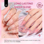 Beetles Nude Pink Gel Nail Polish Set, Nude Paradise Gel Polish Kit 25PCS 20 Colors Jelly Pink Sheer Glitter White Soak Off UV Base Glossy Matte Top Coat Pearls Rhinestones Nail Charms Gift for Women