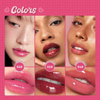 Lip Plumper Gloss High-Shine Liquid Lip Plumping Color, Long-Lasting Plumper Pout, Moisturizing, Non-Sticky With Natural Ginger Extract Portable 6 Colors(04#Cherry)