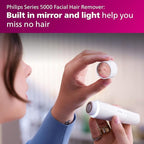 Philips Beauty Lady Electric Shaver Series 8000 with Electric Facial Hair Remover, Cordless, BRL166/91