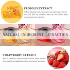 4 PCS Bee Honey Lip Balm Honey Pot, Strawberry & Bee Honey Lip Mask, Reduces Lip Lines, Hydrate & Moisturizing Lip Skin Care, Prevention Dry Cracked Lips, Bee Honey Lip Balm for Lip Repair Treatment
