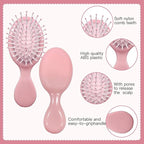6 Pieces Mini Wet Hair Brush, Travel Detangling Brush, for Most Hair Types, with Ease Knots Without Tears or Breakage, Multicolor