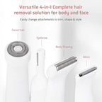 4-in1 Facial Hair Removal for Women, Painless Electric Face Shaver, USB Rechargeable, Ease of Use, Portable