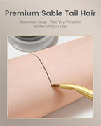 Desert Oak Series Bent Eyeliner Brush - 30° Angled Kolinsky Sable for Sharp Lines & Brows, Luxury Bubinga Handle (CM 177)