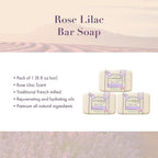 A LA MAISON Rose Lilac Bar Soap - Triple French Milled Natural Moisturizing Hand Soap Bar (1 Bar of Soap, 8.8 oz)