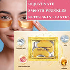 30 Pairs 24K Gold Under Eye Mask,Moisturising Under Eye Patches for Women,Crystal Collagen Eye Gel Pads for Reducing Fine Lines,Puffy Eyes and Dark Circles Under Eye Bags Treatments(Gold)