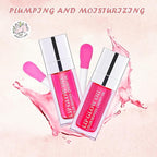 2PCS Lip Oil Set, Hydrating Lip Glow Oil Lip Plumper Gloss, Tinted Lip Oils Transparent Long Lasting Non-sticky Lip Gloss, Plumping Lip Gloss Lip Care Kit (Raspberry & Cherry)