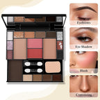 Makeup Palette Set, Makeup Kit for Women, 19 Color Makeup Set Include Matte Glitter Eyeshadow, Contour, Highlighter, Concealer, Eyebrow Powder, Blush, Mirror, Makeup Brush, Sponge