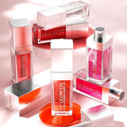 Hydrating Lip Glow Oil, Moisturizing Lip Plumper Gloss, No-Sticky Transparent Plumping Lip Gloss Tinted Lip Balm for Lip Care and Dry Lips (Cherry)