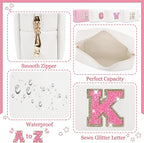 Initial letter patch makeup bag,