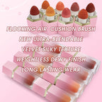 Liquid Blush for Cheeks, Soft Cream Blush with Cushion Applicator, Dewy Finish Matte Velvet Texture, High-Pigmented Blendable, Long-Wearing Rubor Makeup | #08 ARDOUR-Chili Red