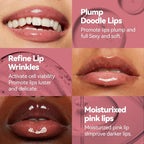 3Pcs Lip Plumper Gloss Set, Roll On Plumping Lip Oil Hydrating Glossy Lipstick Lip Care Serum Enhancer Nourishing Non-sticky High-Shine Lip Glass Mirror Glaze for Fuller Lips Mask Makeup-A