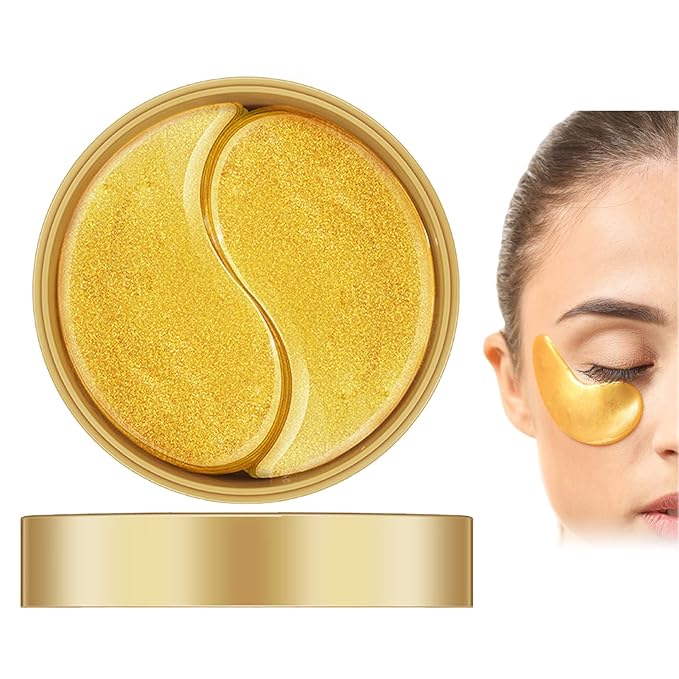 Under Eye Patches for Puffy Eyes & Dark Circles Treatments- 30 Pairs - Moisturizing Eye Mask for Reducing Fine Line,Hydrating Under Eye Pads,Improve Smooth Wrinkles and Under Eye Bags(Gold)