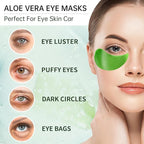 Aloe Vera Eye Masks - 60 Pcs - Reduce Puffy Eyes & Dark Circles, Firm & Improve Under Eye Skin, Pure Natural Extracts for Youthful Appearance & Reduction of Fine Lines and Wrinkles