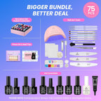 Beetles Gel Nail Polish Kit with U V Light - Gift Box Wild Gleam Collection 36 Colors Nail Polish Kit 75 Pcs for Women Girls Gel & Top Base Coat with Brushes & False Nails Tip Must Have Salon at Home