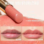 Oulac Moisturizing Shine Pink Peach Lipstick for Women - 2 in 1 Pink Peach Glossy Tinted Lip Balm, Hydrating Winter Lipstick for Dry Lips,Shine Juicy Finish Vegan 2.2g/0.07oz (G13)