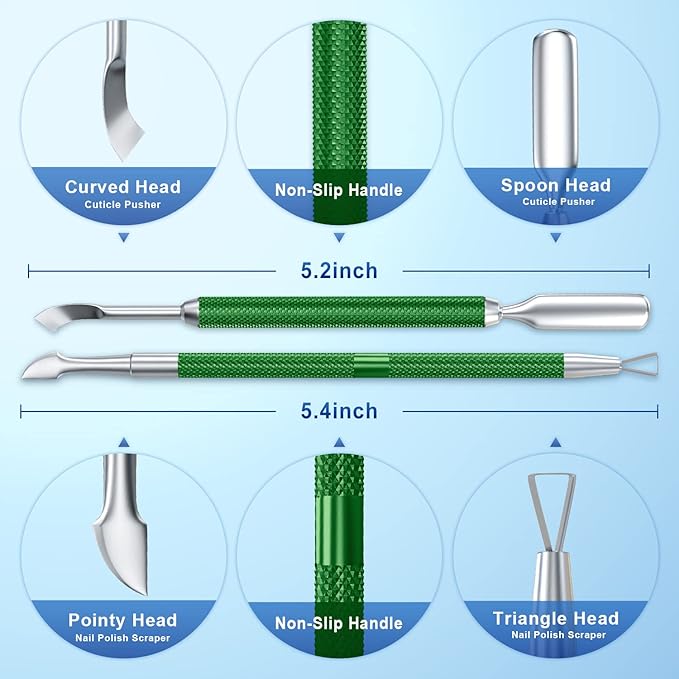 2pcs metal dark green cuticle
