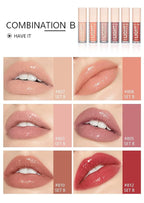 MAEPEOR Moisturizing Lipgloss Set 6PCS Smooth Hydrating Lip Gloss Neutral Nude Nourishing Glossy Lipgloss for Women and Girls (Moisturizing, 6PCS Set B)