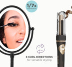 Conair Limited Edition Bundle | INFINITIPRO by CONAIR Curl Secret Automatic Curling Iron in 3/4-inch Barrel - and - Conair Lighted Makeup Mirror | Black | Amazon Exclusive