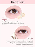 CORALHAZE Idol AEGYO-SAL Maker 01 Champagne Beige, 2-in-1 Under-Eye Highlighter and Contour Liner for Bright, Voluminous Eyes, Long-Lasting, Smudge-Proof Shimmer Stick with Natural Glow, Korean Beauty