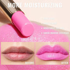 Oulac Moisturizing Shine Pink Lipstick for Women - 2 in 1 Glossy Bright Pink Tinted Lip Balm, Hydrating Winter Lipstick for Dry Lips,Shine Juicy Finish Vegan 2.2g/0.07oz (15)