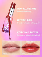 SHEGLAM Mirror Kiss High-Shine Lipstick Silky Jelly Texture Hydrated&Smooth Lip Gloss-Main Character