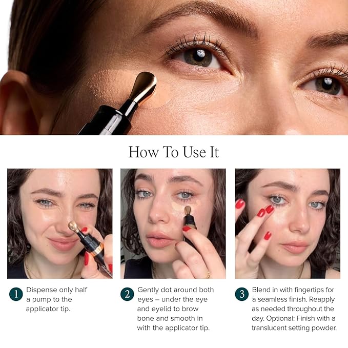 DRMTLGY Luminous Eye Corrector SPF 41, Under Eye Color Corrector for Dark Circles, Anti-Aging Tinted Eye Cream, Hydrating Eye Serum with Peach Undertone FSA/HSA Eligible, Tan