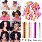 40pcs Perm Rods Set for Natural Hair 4 Sizes Cold Wave Rods Hair Rollers for Women Curling Rods for Long Medium Small Hair Curler Styling DIY Hairdressing Tools（Orange+Beige+Purple+white）