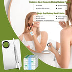 Makeup Mixing Palette Set, Makeup Hand Palette Single Use Makeup Mixing Tray Disposable Adhesive Cosmetic Makeup Palette Transparent Makeup Tape, Stainless Steel Foundation Mixing Palette with Spatula