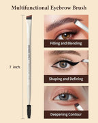 Eyebrow Brush, Dual-ended Angled Eyebrow Brush for Brows or Lashes D108 - Black