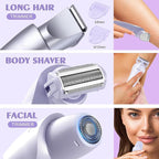 Hatteker Women's Electric Shaver Bikini Trimmer Hair Trimmer for Women LED Display Electric Razor for Legs Bikini Underarm Public Hairs Led Display IPX7 Waterproof Gift for Women (Purple)