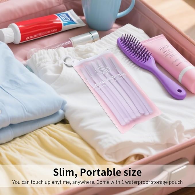 Face Razors for Women, Dermaplane Razor for Women Face, Eyebrow Razor, Facial Razors, Dermaplaning Tool, Gentle Skin Exfoliation Microblades for Sensitive Skin, Peach Fuzz Remover, 10 Count (Lilac)