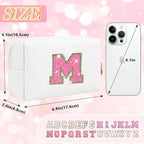 Initial letter patch makeup bag,