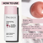 Pacifica Crystal Lit Glowy Glisten Drops – Face Makeup - Shimmery Multi-Use Liquid Blush/Highlighter for Radiant, Dewy Cheeks Luminous Glow Clean Beauty Vegan & Cruelty-Free Dermatologist Tested