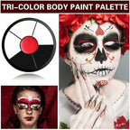Clown Makeup Kit Black White Red Face Body Paint Palette Halloween Makeup Kit for Sfx Joker Zombie Cosplay Vampire Makeup
