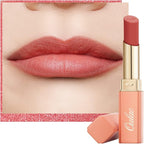 Oulac Nude Matte Lipstick for Women, Lipstick & Blush Duo, Peach Creamy Soft Satin Finish Lipsticks, Moisturising Formula, Rich Color Lightweight Lip Balm, Rose Oil, Vegan & Cruelty-Free| 3.6g (Y08)