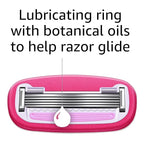 Amazon Basics Women's 5 Blade FITS Razor for Women, FITS Amazon Basics Handle and Venus Handles, Includes 1 FITS Handle, 12 Cartridges & 1 Shower Hanger