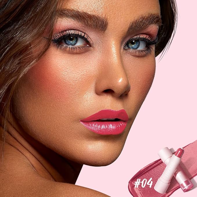 2PCS Tinted Lip Balm Chapstick with Color, Natural Semi - Gloss Finish, Hydrating/Coloring 2 in 1 Moisturizer Lip Stick for Girls & Women #04+#05