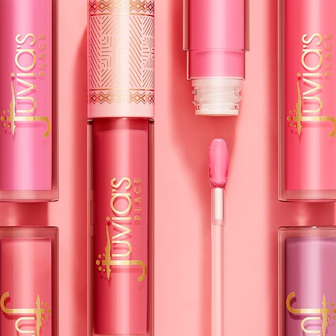 Juvia's Place Smoothie Lip Gloss Guava Berry - Hydrating Cream Lipgloss with Pink & Mauve Tones - Non Sticky Plumping Glosses - High Shine Lipgloss for Women - Lip Plumper with Cocoa Butter & Chia Oil