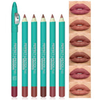 Erinde 6PCS Lip Liner Pencil, Nude Lip Liner Set with Lip Liner Sharpener, Matte Dark Brown Pink Red Mauve Series Lip Liner Pack, Waterproof Long Lasting Liner Crayon Lipstick for Women Daily Makeup