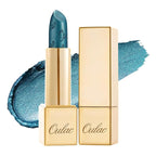 Oulac Metallic Green Lipstick for Women with Metallic 3D Shine, Lightweight Hydrating Formula, High-Impact Lip Color, Vegan Beauty, Full Coverage Lip Makeup, Turquoise (20)