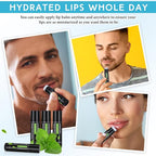 4 Pcs Lip Balm with Gift Box for Men Raffia Grass Organic Natural Beeswax Lip Balm for Father's Day Gifts Women Adults Teens Dry Chapped Lips Care Product