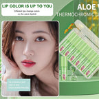 6Pcs Aloe Vera Color Changing Lip Gloss, Hydrating Lip Glow Oil High-Shine Clear Temperature Color Change Lipstick, Glossy Lip Tint Stain for Women Lip Care Prevents Dry Cracked Lips