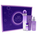 Perry Ellis 360 Purple Women 3.4oz EDP Spray, 7.5ml EDP Mini Spray, 4oz Body Mist, 3oz Shower Gel 4 Pc Gift Set