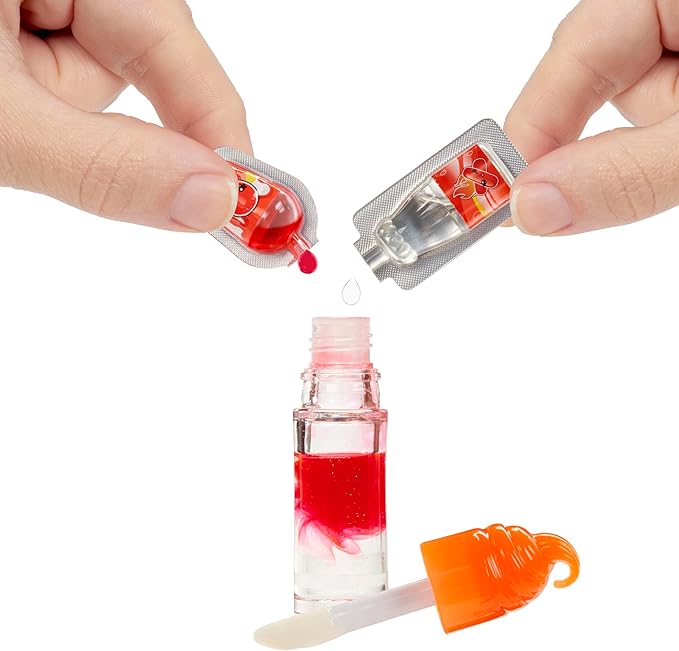 Yummiland Lip Gloss Doll - Amber Cinnamon, with DIY Lip Gloss Kit, Ages 4+