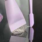 Makeup Brush Set - Flat Foundation Brush, Blender Sponge, Face Spatula, Puff & Heart-Shaped Mixing Palette with Leather Case – Complete Face Makeup Tool Kit for Blending, Foundation & Application