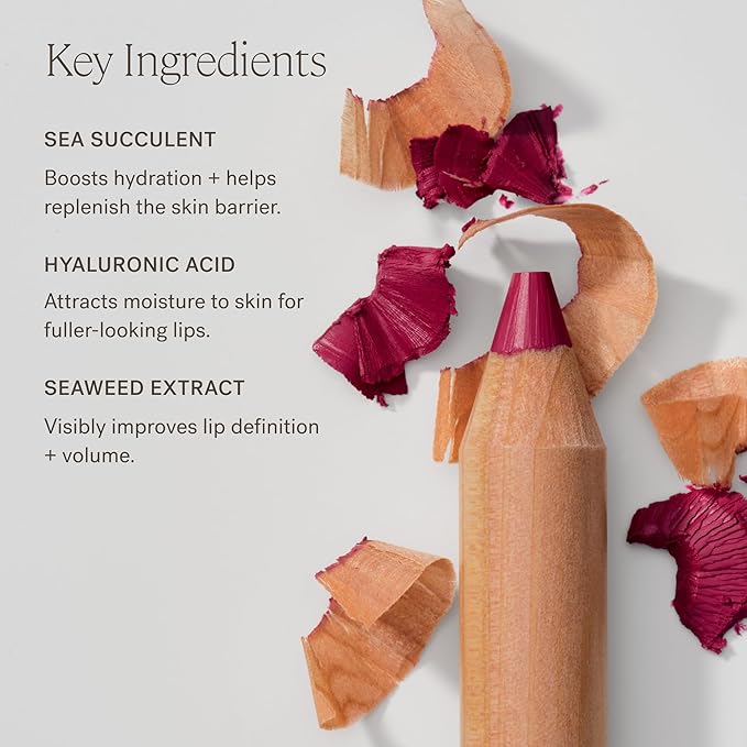 ILIA - Lip Sketch Hydrating Crayon | Non-Toxic, Cruelty-Free, Hyaluronic Acid, Hydrating + Long Lasting, Crease-Resistant, Demi-Matte (Pampas)